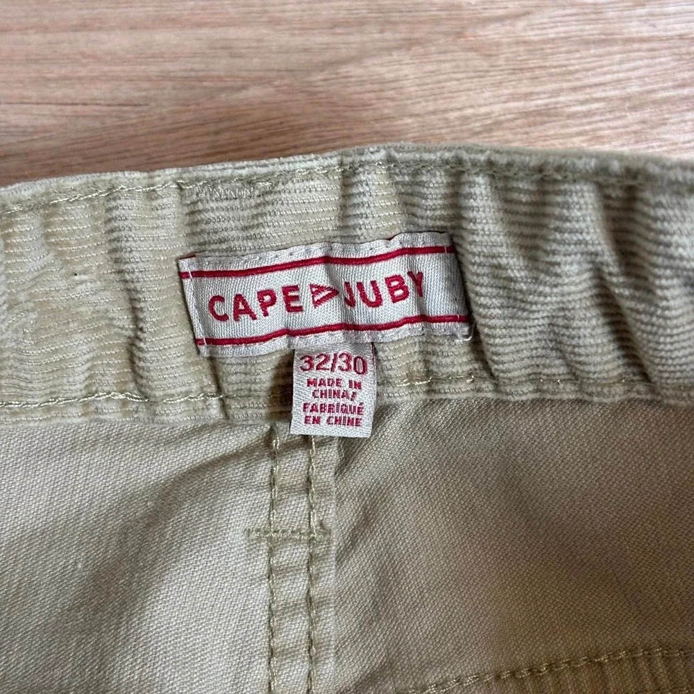 Cape Juby Mens Corduroy Pants Tan Straight Leg 5-Pocket Trousers 32x30 NWT